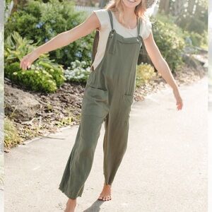 Natural Life Olive Green Sleeveless Jumpsuit